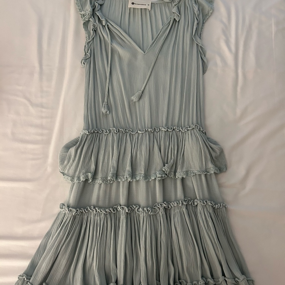The Impeccable Pig Green Ruched Tiered Sundress
